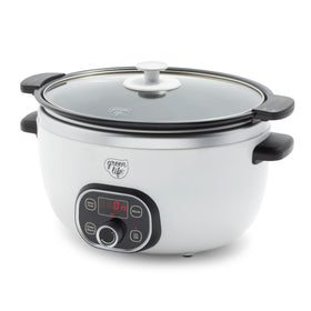 GreenLife 6QT slow cooker removable pot for stovetop sear and easy cleanup