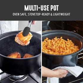 GreenLife 6QT pot is stove and oven safe for versatile finishing