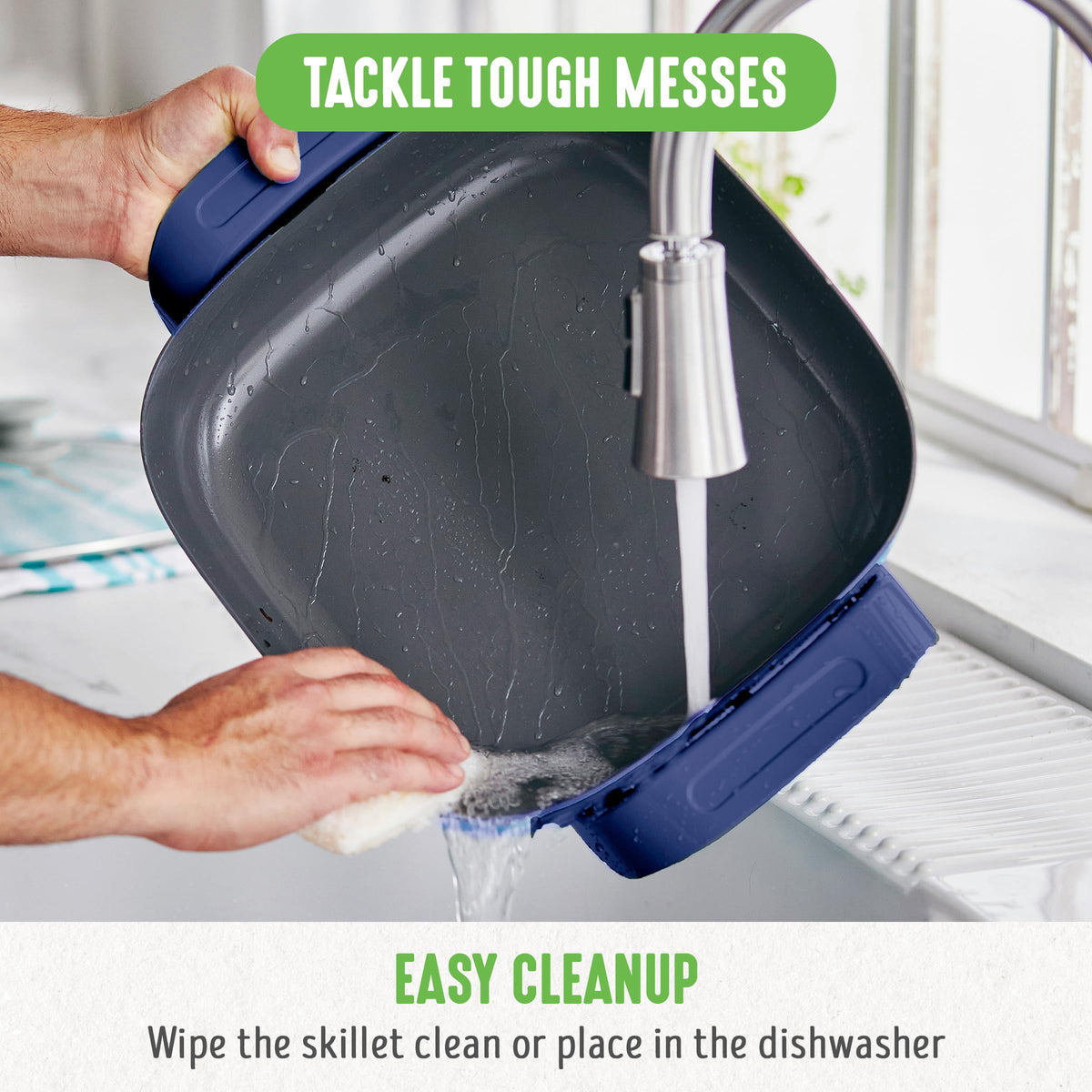 GreenLife adjustable temperature control knob for precise cooking across recipes.