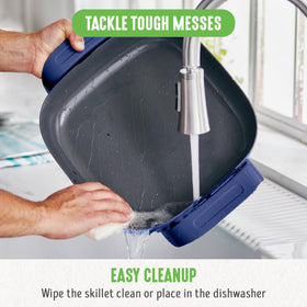 GreenLife adjustable temperature control knob for precise cooking across recipes.