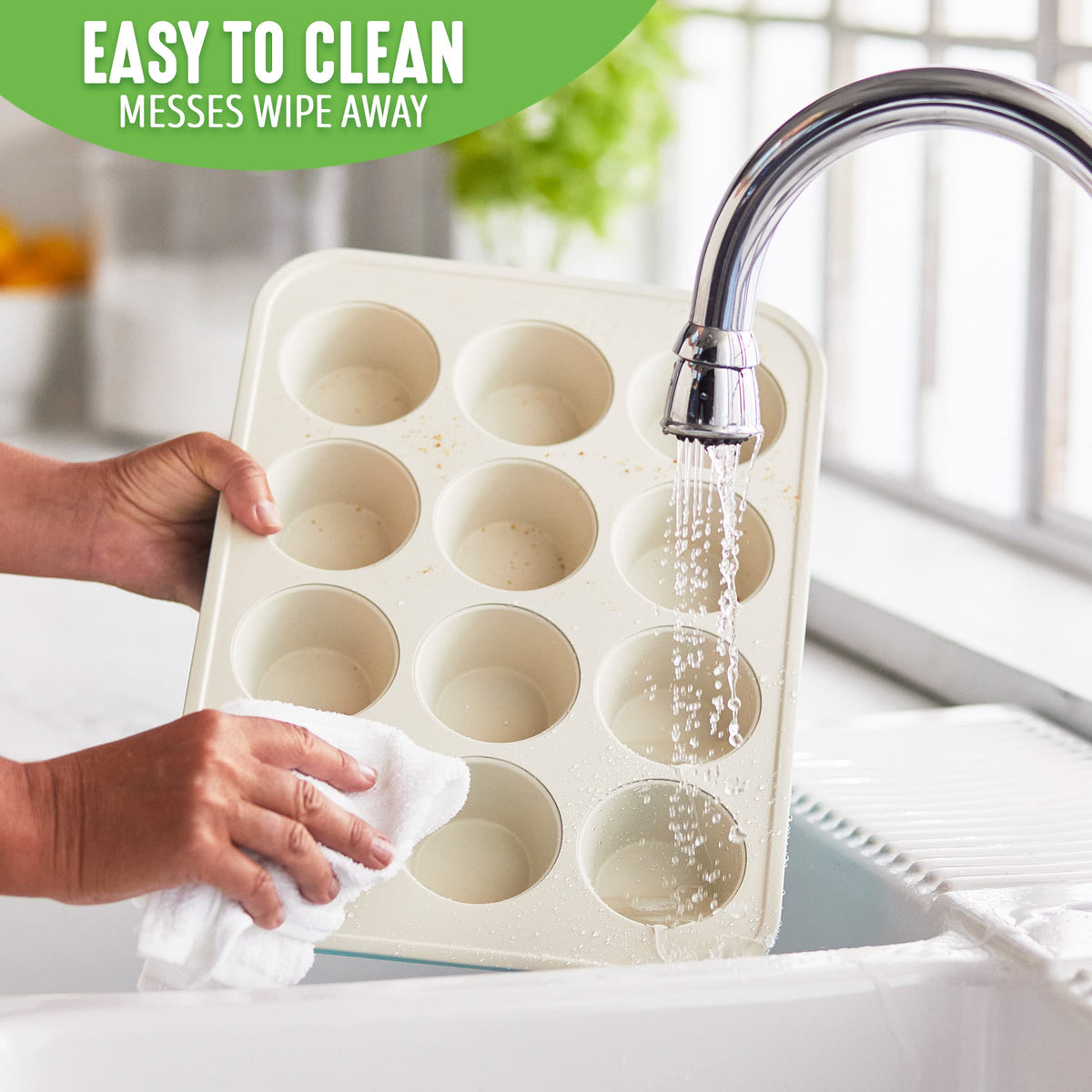 GreenLife ceramic nonstick coating close-up highlighting toxin-free surface.