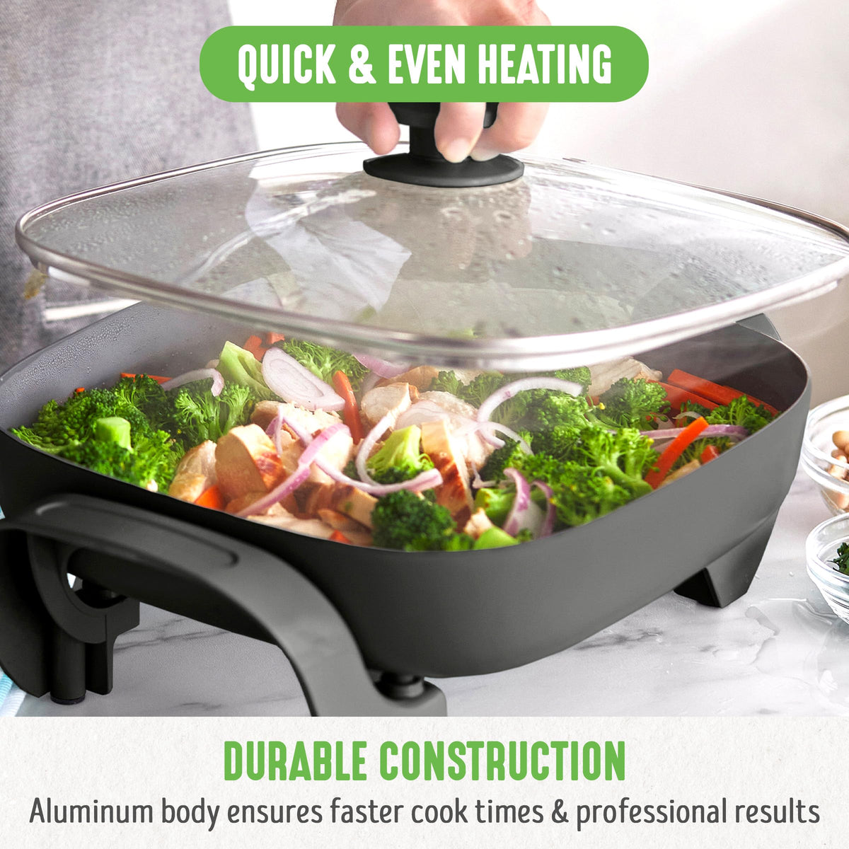 GreenLife ceramic nonstick coating close-up showing PFAS-free surface for worry-free cooking.