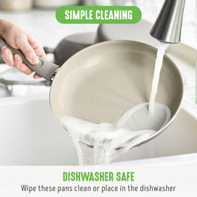 GreenLife diamond-infused nonstick coating close-up for effortless food release.