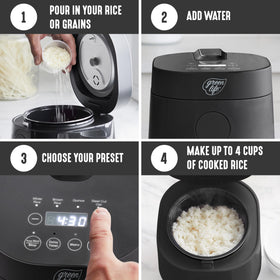 GreenLife Digital Rice Cooker removable inner pot for easy cleaning.