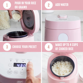 GreenLife Digital Rice Cooker removable pot demonstrates easy cleaning and dishwasher-safe maintenance