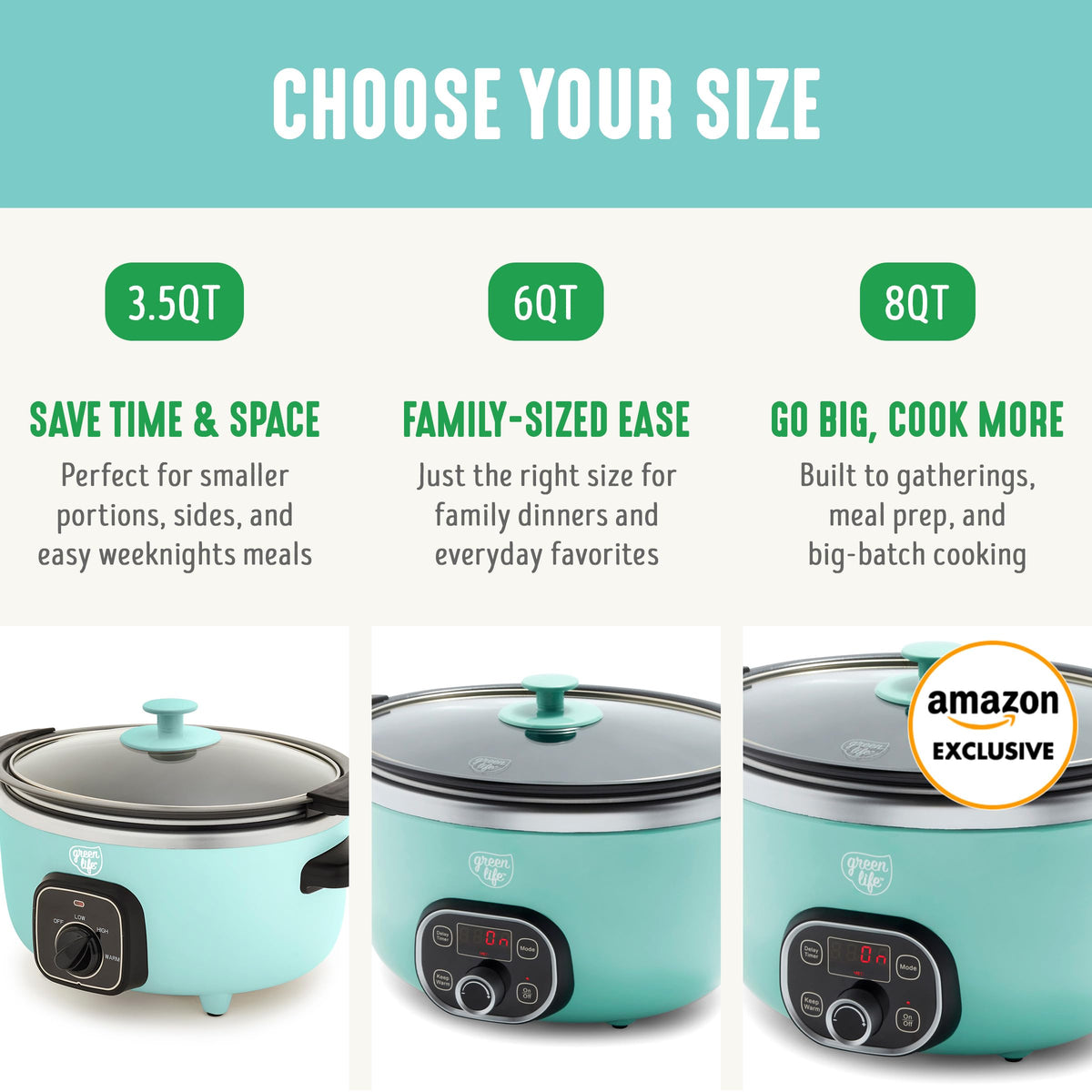 GreenLife dishwasher-safe inner pot and lid for quick cleanup