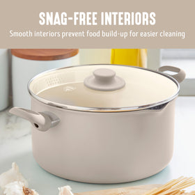 GreenLife dishwasher-safe stockpot for quick cleanup after family meals.