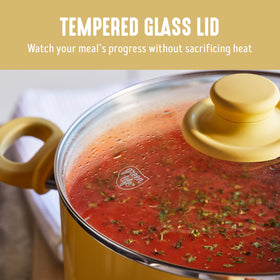 GreenLife durable glass lids let you monitor meals without heat loss.