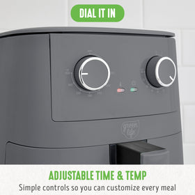 GreenLife EZ Air Fryer graphite timer display supports precise cooking for family meals.