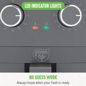GreenLife EZ Air Fryer LED indicator guides when food is ready.