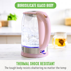 GreenLife filtered spout for clean, smooth pouring when brewing tea or coffee.