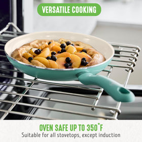 GreenLife non-stick fry pan set 10-inch turquoise for versatile cooking.