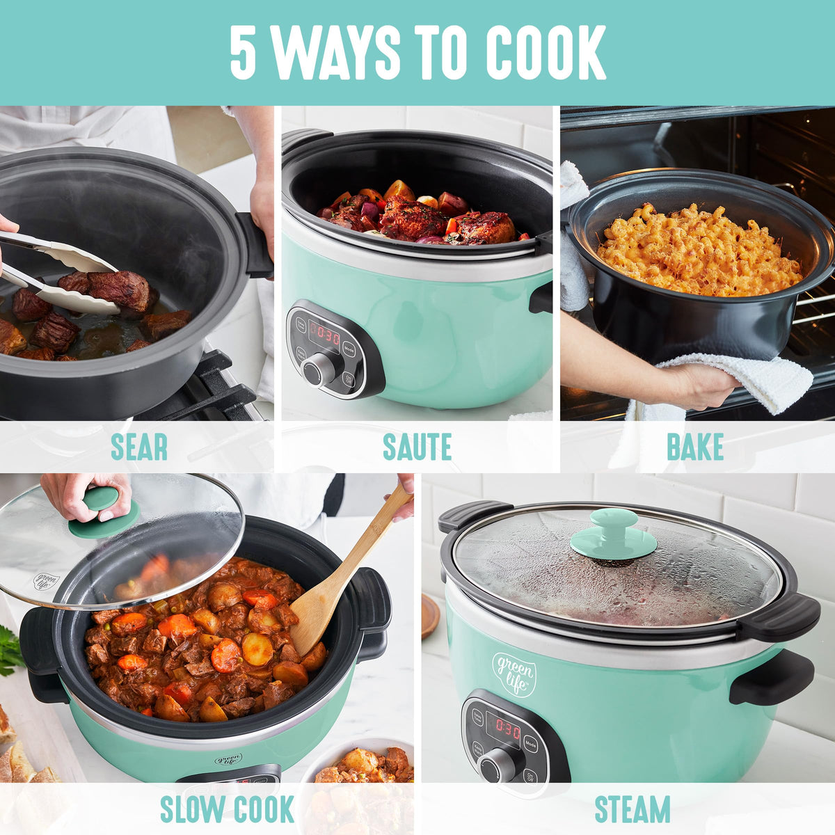 GreenLife PFAS-free ceramic nonstick interior for healthier meals and simple release