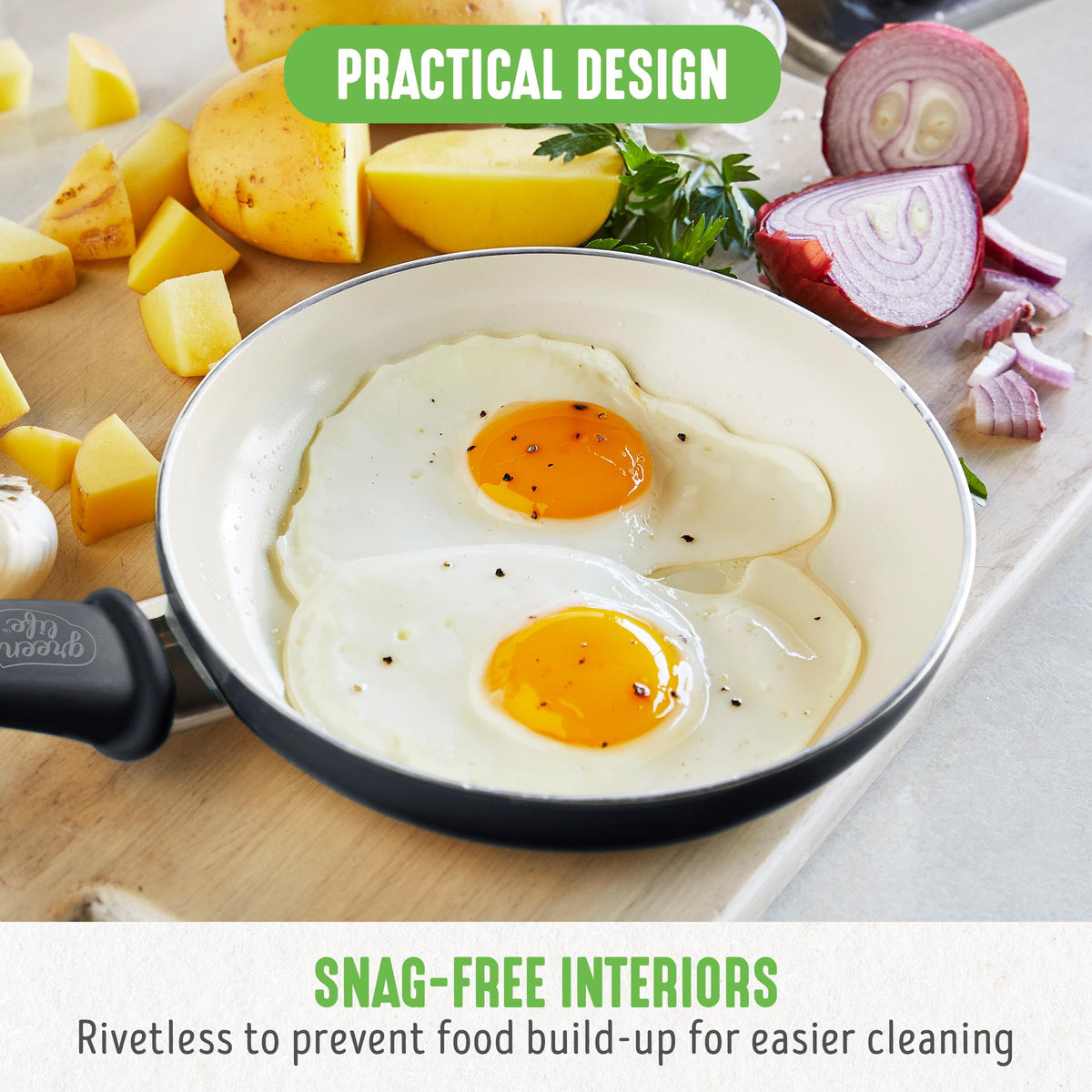 GreenLife recycled-material cookware supports an eco-friendly kitchen needs.