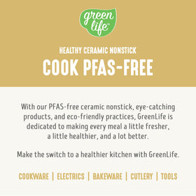 GreenLife recycled materials construction supports sustainable kitchen choices.