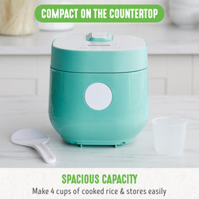 GreenLife rice cooker displaying quinoa and oats mode options
