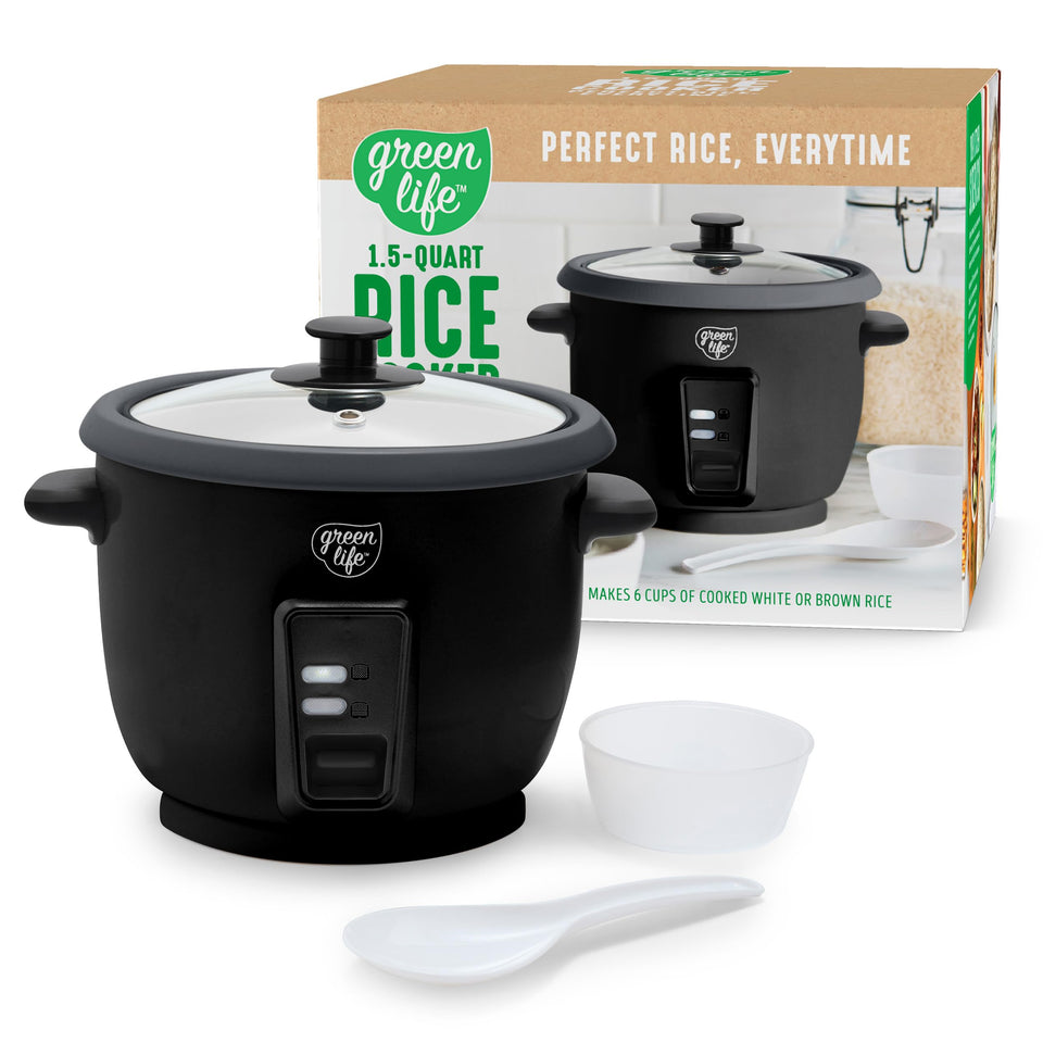 GreenLife rice cooker with removable inner pot for easy cleanup