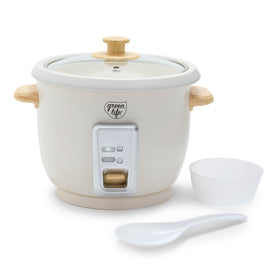 GreenLife rice cooker with removable ceramic nonstick pot for easy cleanup.