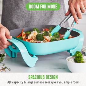 GreenLife square skillet ceramic nonstick interior for easy release and cleanup
