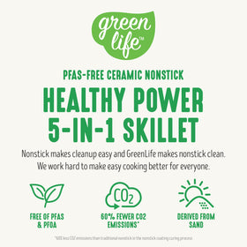 GreenLife square skillet non-slip-bottom-base keeps it stable on the counter