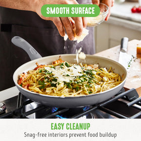 GreenLife wobble-free base ensures stable cooking on any burner.