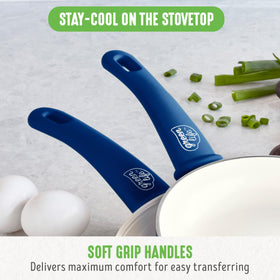 GreenLife wobble-free base ensures even heating across pots