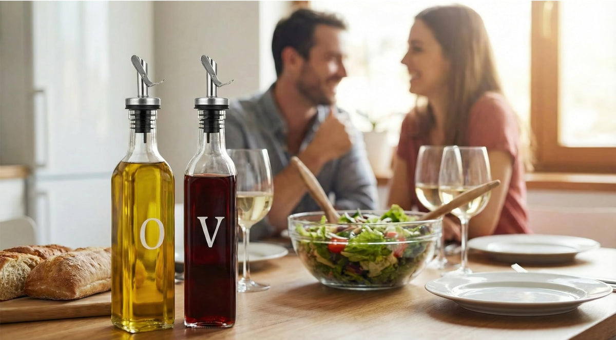 GreenOLIVE elegant glass design enhances countertops while preserving contents' clarity