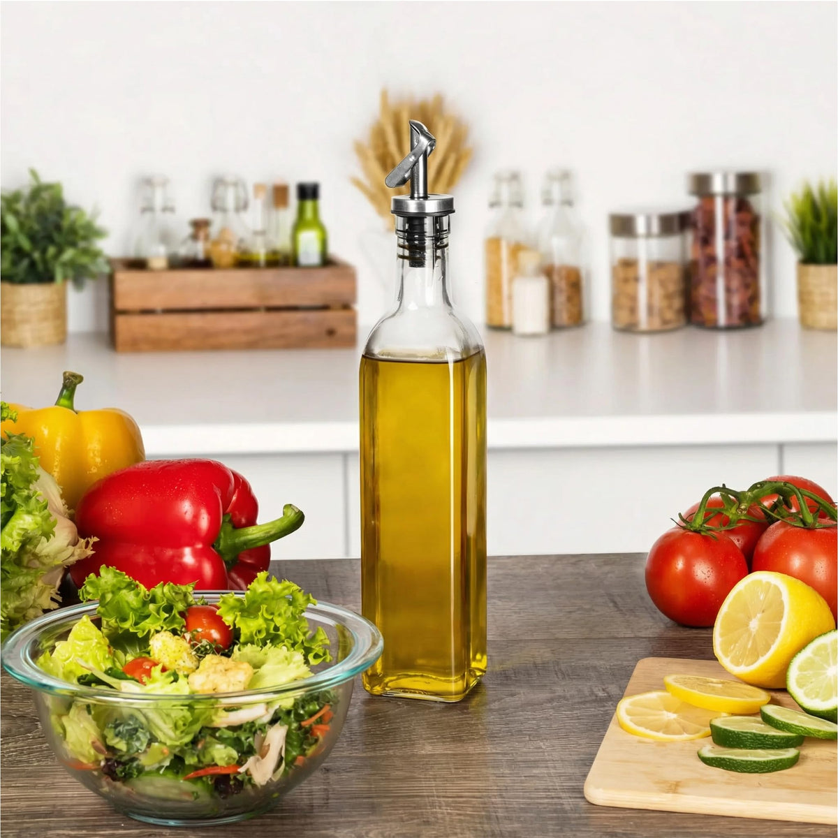 GREENOLIVE bottle with no-drip spout for precise pours