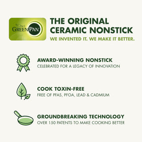 GreenPan Advanced electric skillet highlighting 7QT capacity for family cooking.