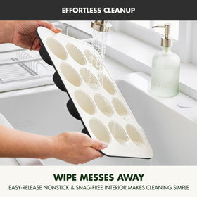 GreenPan Bakewell 12-Cup Muffin Pan is oven-safe up to 450°F for versatile baking.