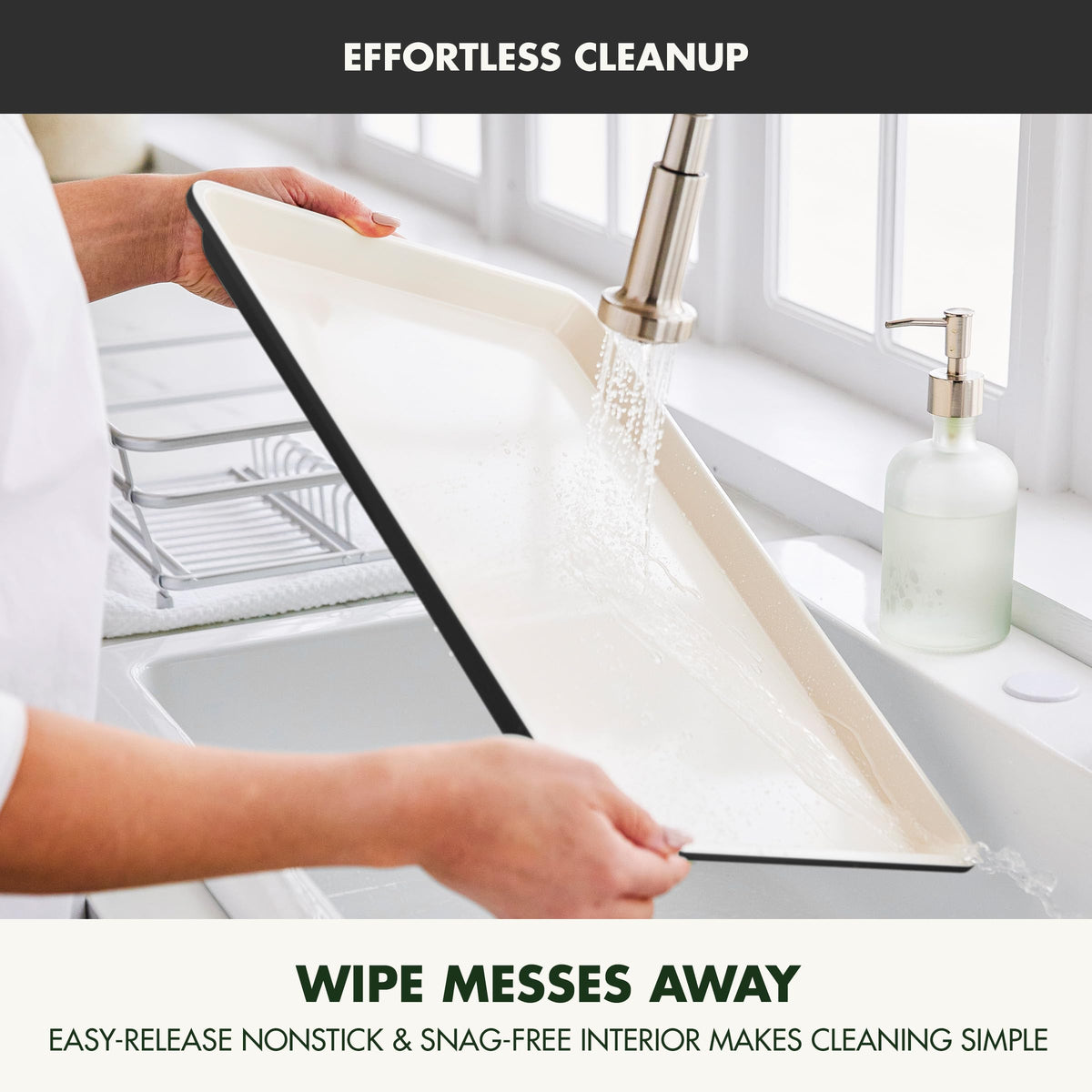 GreenPan Bakewell easy-clean surface makes cleanup quick after baking.