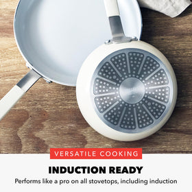 GreenPan Bobby Flay 8-inch frypan in action for quick searing and clean release.