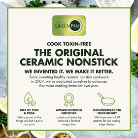 GreenPan Chatham oven-safe up to 600f, versatile finishing options