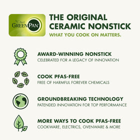 GreenPan Elite dishwasher-safe lid for quick cleanup after meals.