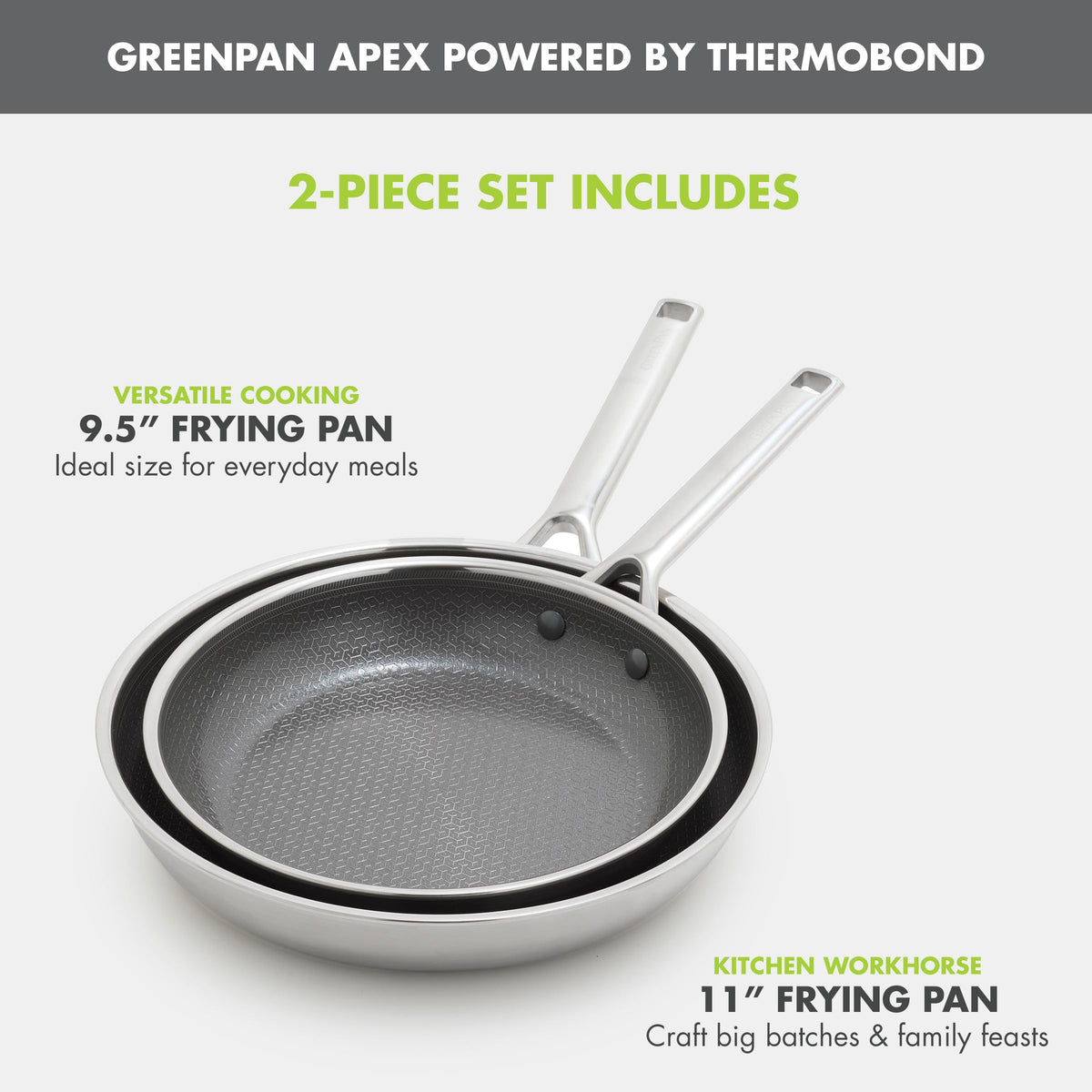 GreenPan Hybrid 11-inch frying pan ideal for precise sautéing.