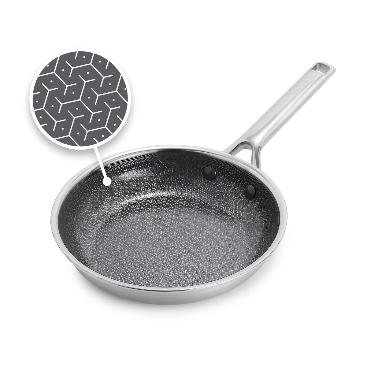 GreenPan Hybrid 8-inch pan demonstrates searing power with diamond-infused nonstick