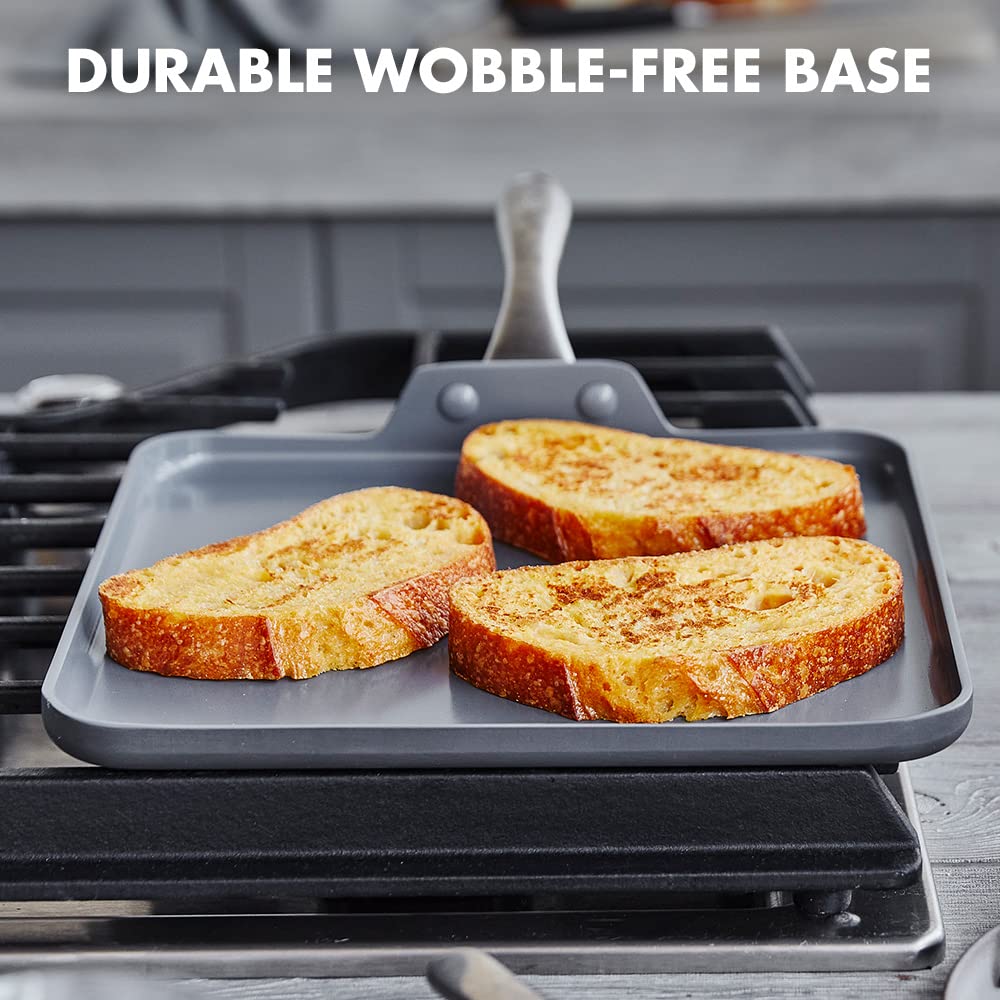 GreenPan Lima 11 inch square griddle browns bacon evenly with no sticking