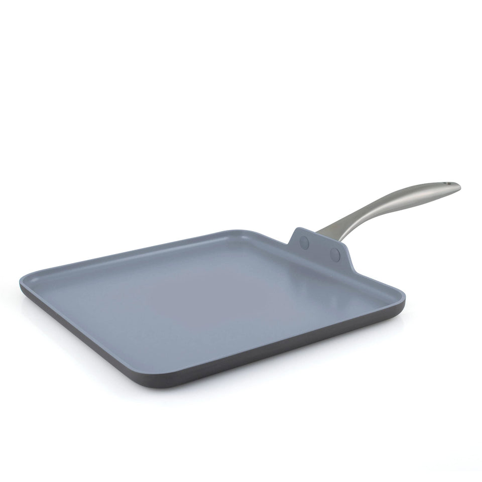 GreenPan Lima 11 inch square griddle eggs slide easily with nonstick