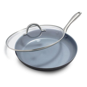GreenPan Lima 12-inch frying pan with lid for even searing and quick heat view