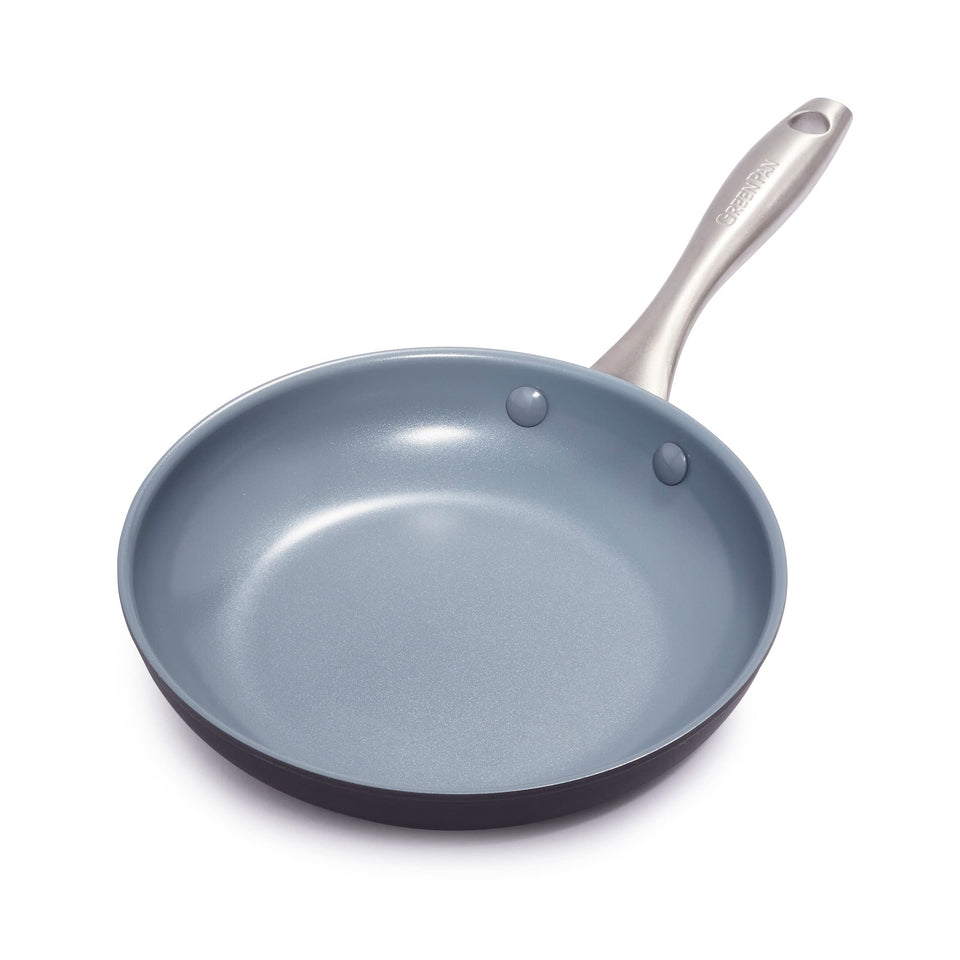 GreenPan Lima 8in fry pan top view highlights compact size for everyday cooking.