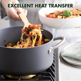 GreenPan Lima hard anodized body offers durable, scratch-resistant performance.