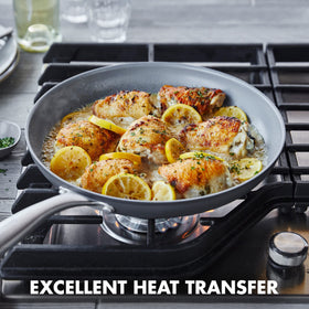 GreenPan Lima wood spatula shown with the pan for gentle flipping