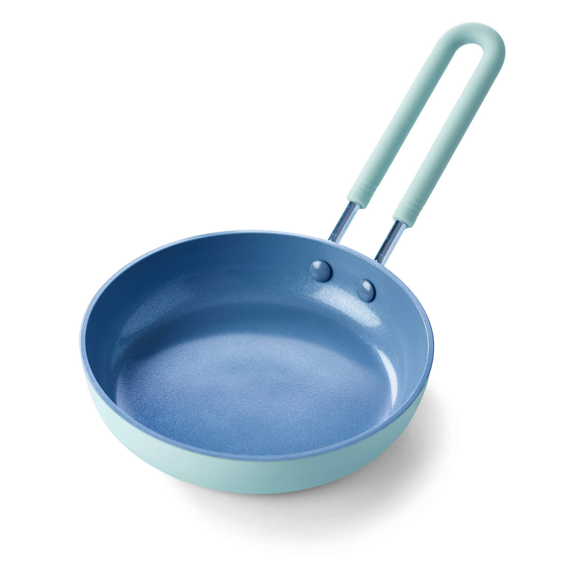 GreenPan Mini 5in egg pan front view showing mint green nonstick surface for quick breakfasts