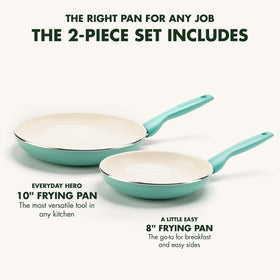 GreenPan Rio 10in turquoise pan ideal for searing and sautéing