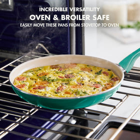 GreenPan Rio diamond-infused coating for durability and easy cleanup.