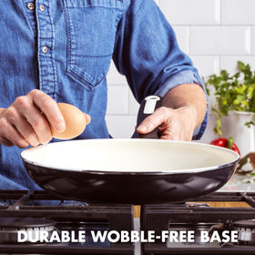 GreenPan Rio stay-cool Bakelite handle provides comfortable control while cooking