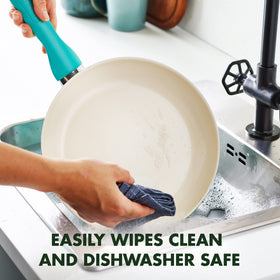GreenPan Rio stay-cool Bakelite handle enables comfortable grip during sautéing