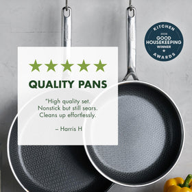 GreenPan Spectra Thermobond technology highlights durable, metal-utensil safe cooking surface.