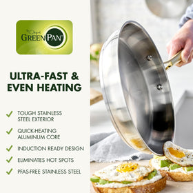 GreenPan 10-inch frying pan for precise searing and even heat.