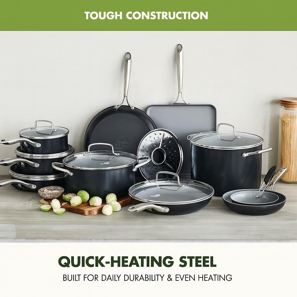 GreenPan Swift 11in square griddle, ideal for breakfasts and bold searing.